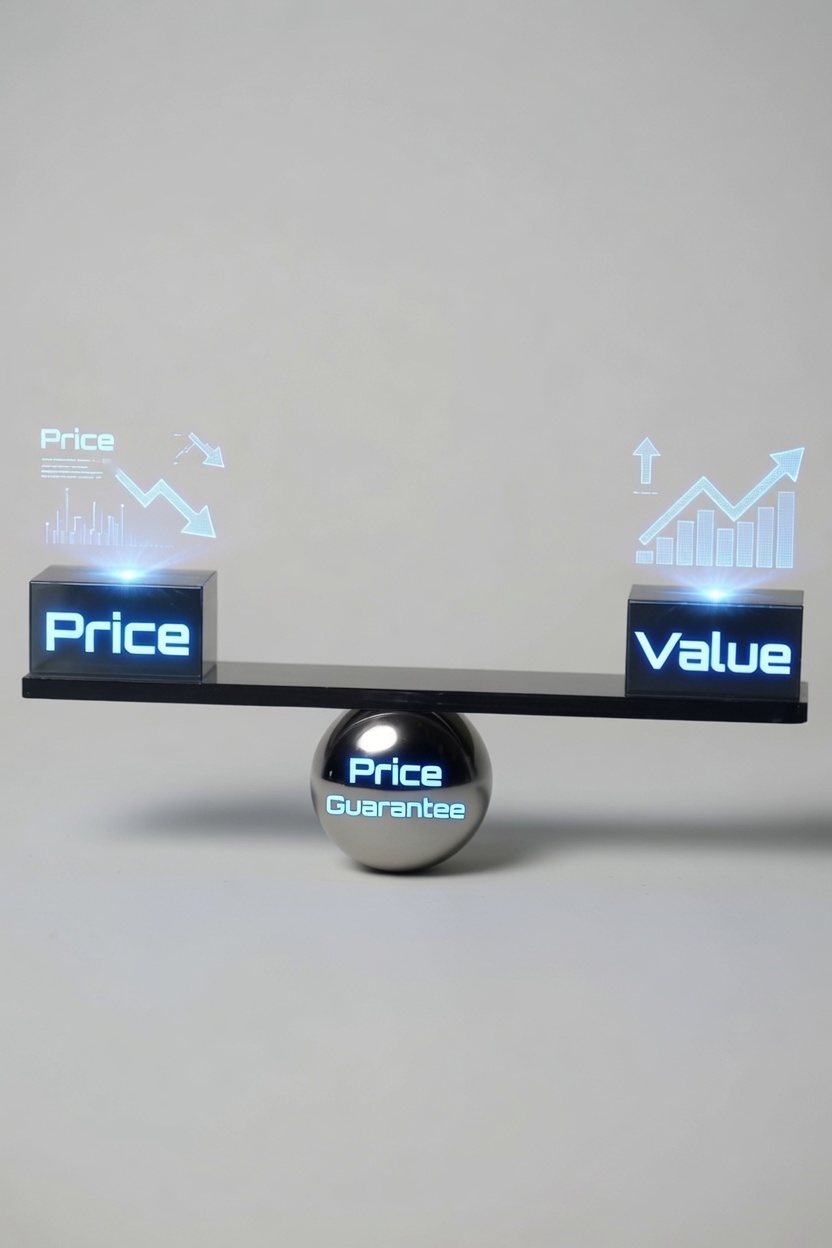 Price and value in balance on a scale, anchored by the CCRS price guarantee